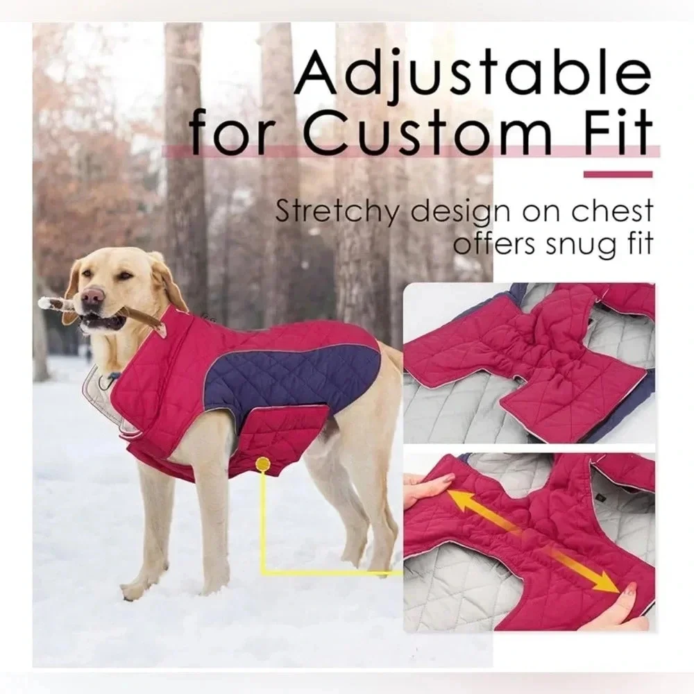 NWOT Dog Cold Weather Coat - Cozy Waterproof Windproof Reversible‎ Outerwear